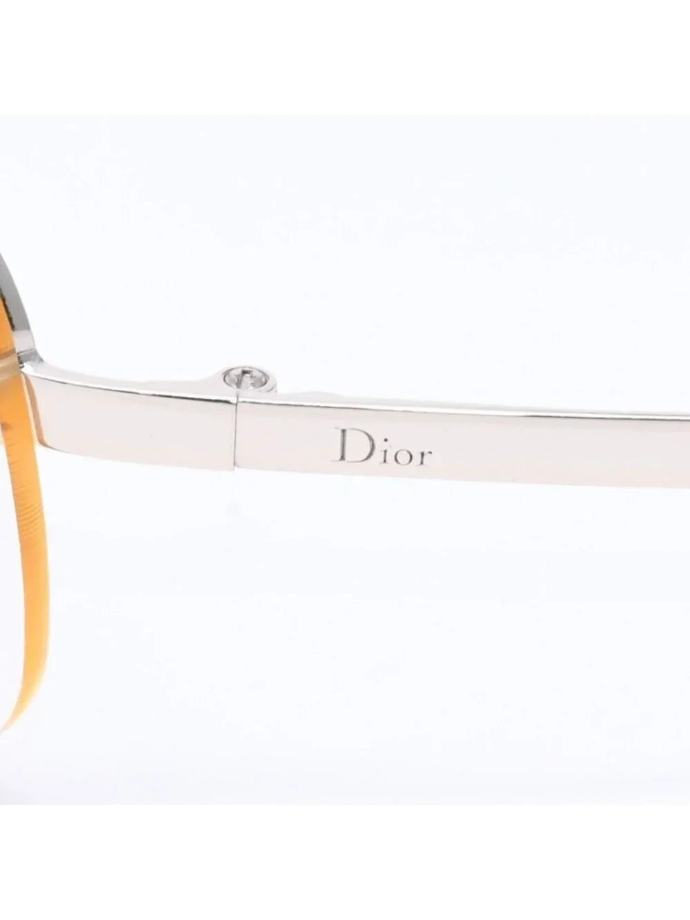 Dior Adiorable 5 Half Rim Sunglasses Silver Yellow Eyewear